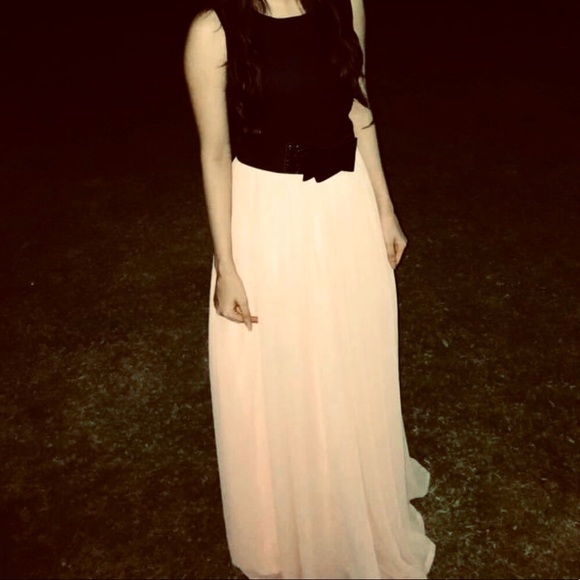 Peach black prom dress - Picture 2 of 7